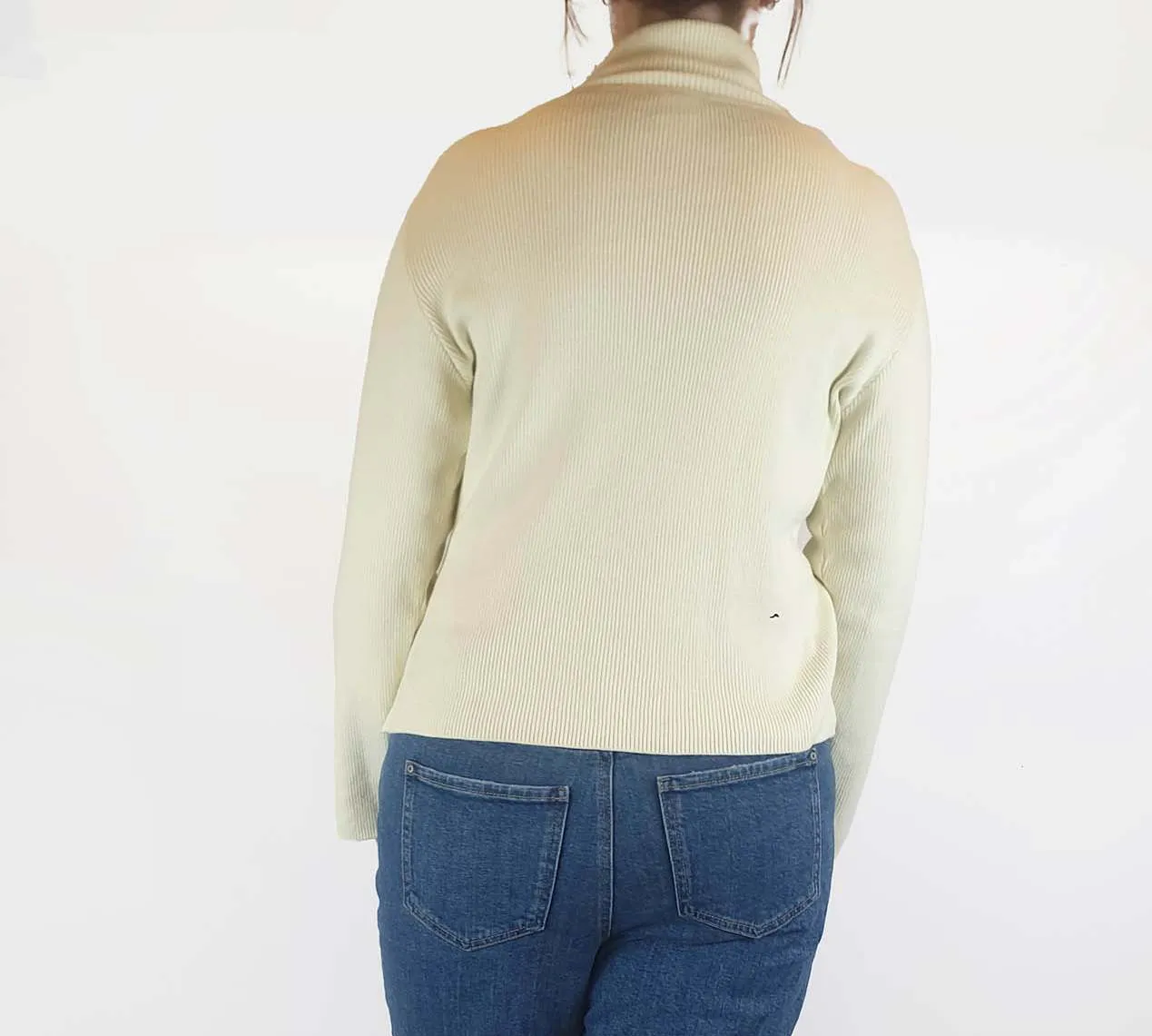 Lucy & Yak cream knit long sleeve top size L, fits 12-14