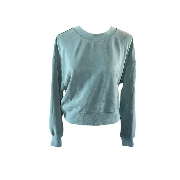 Lululemon woman’s 4 softstream perfectly oversized cropped crew green sweater