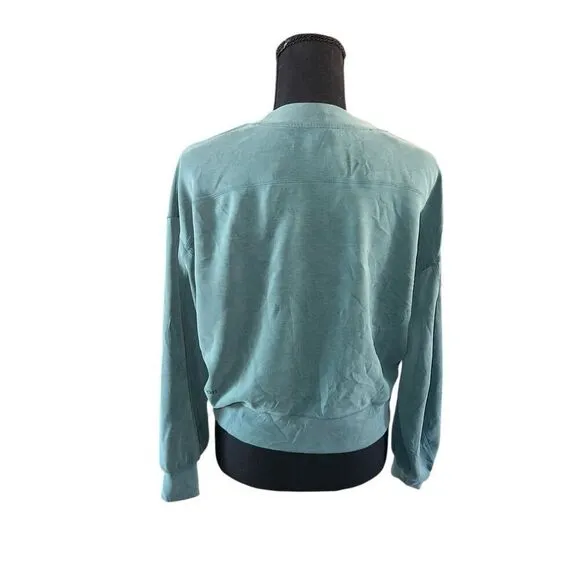 Lululemon woman’s 4 softstream perfectly oversized cropped crew green sweater