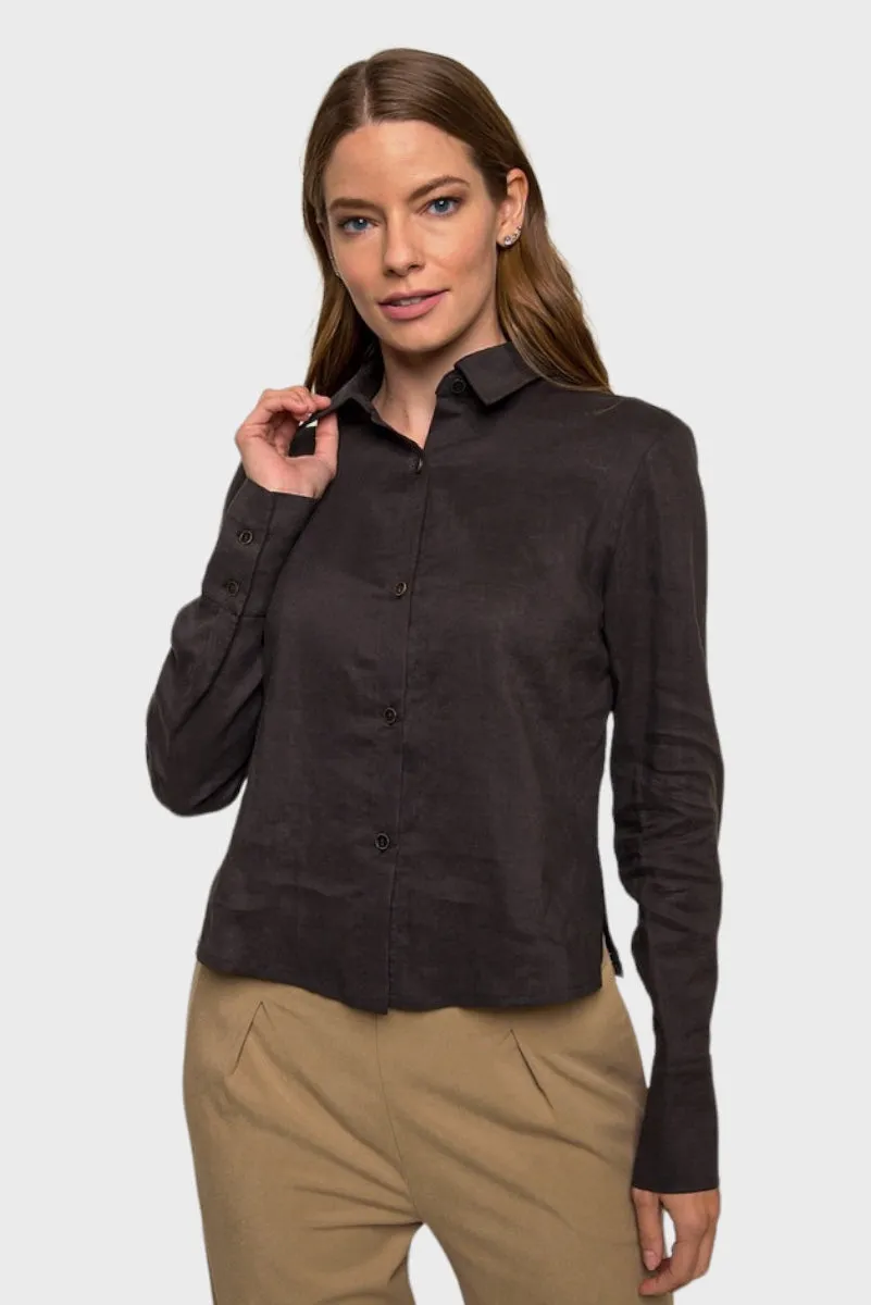 Luna Coffee Button Up Shirt