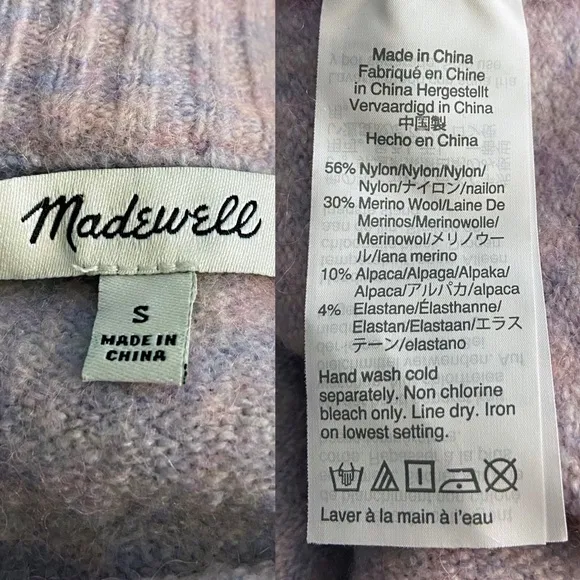 Madewell Payton Pullover Sweater in Coziest Yarn Size Small