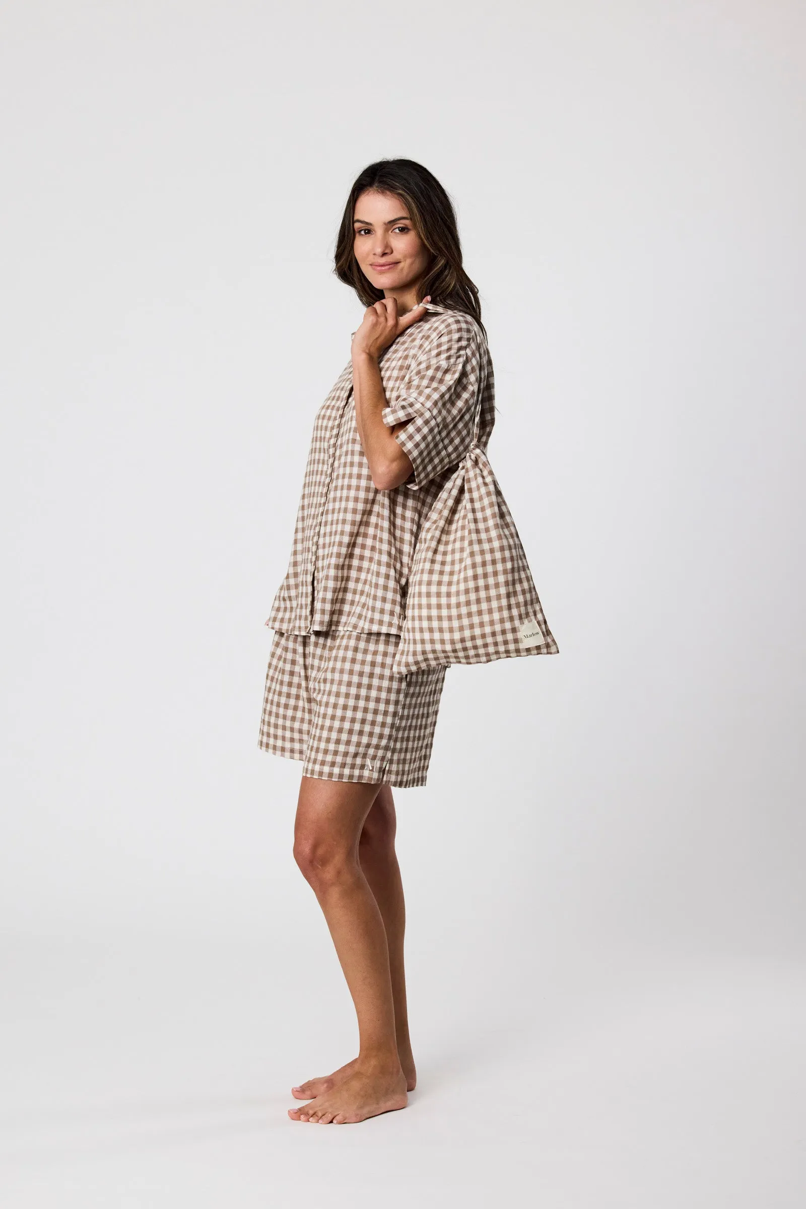 Marlow PJ Set - Natural Gingham