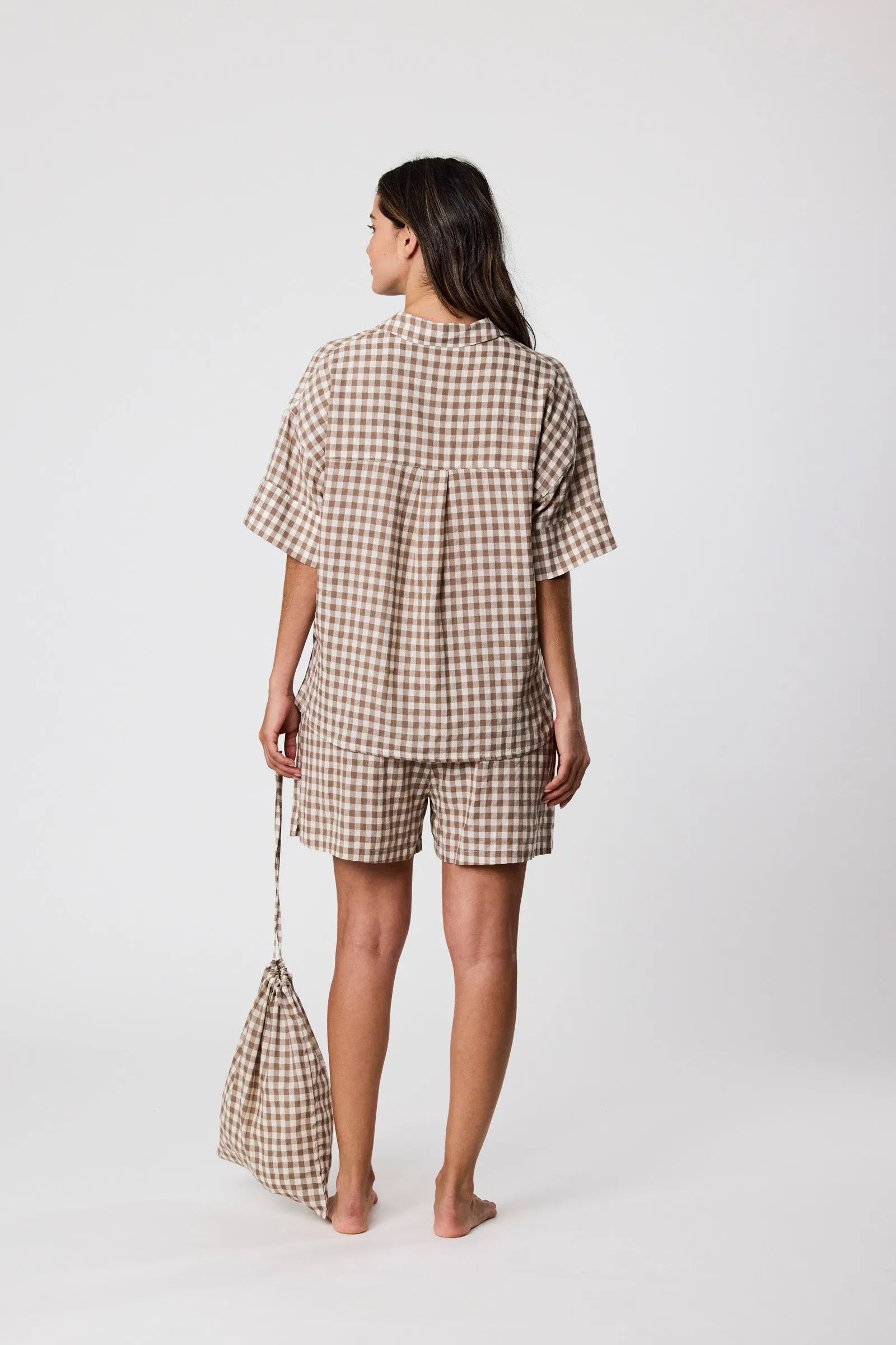 Marlow PJ Set - Natural Gingham
