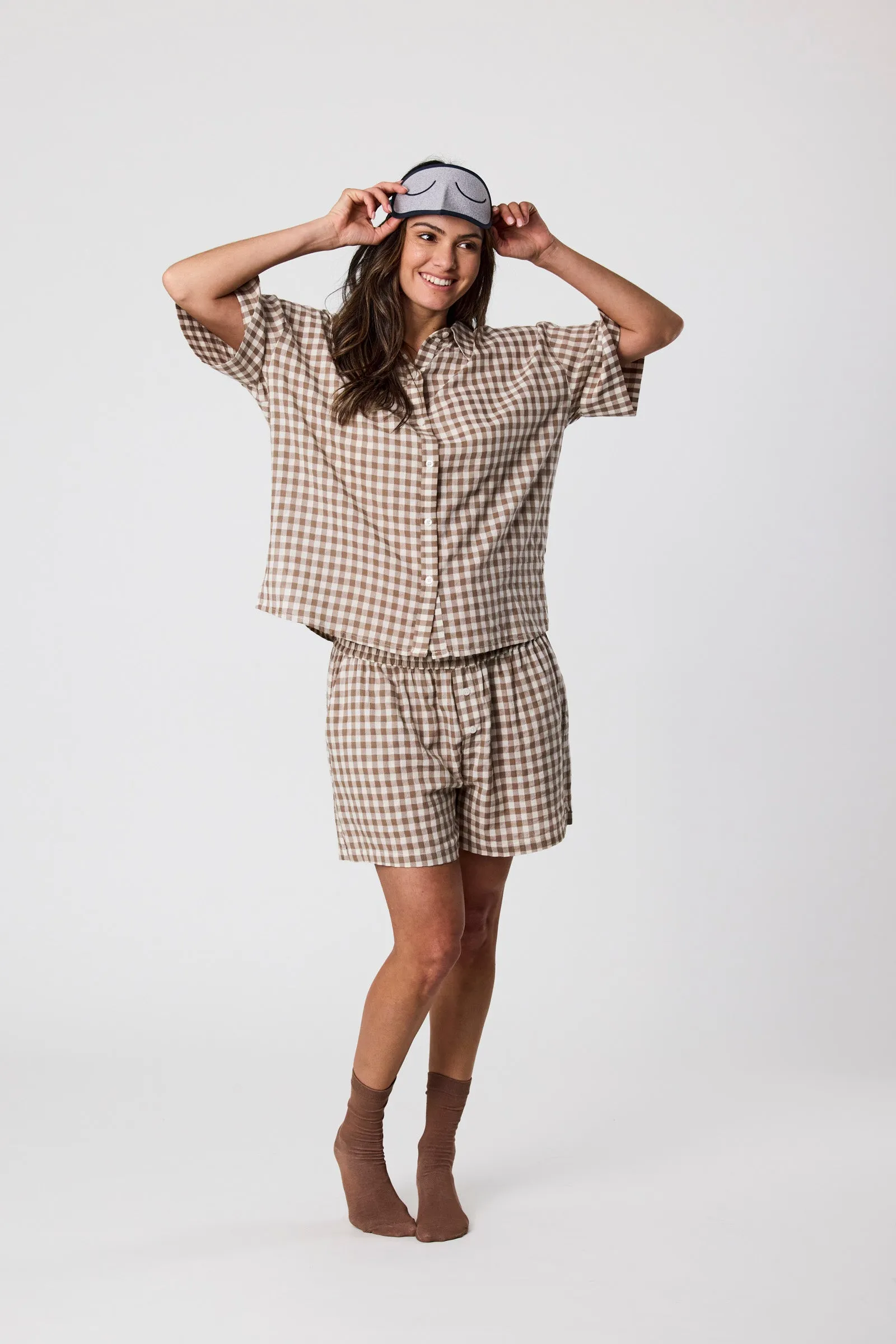 Marlow PJ Set - Natural Gingham