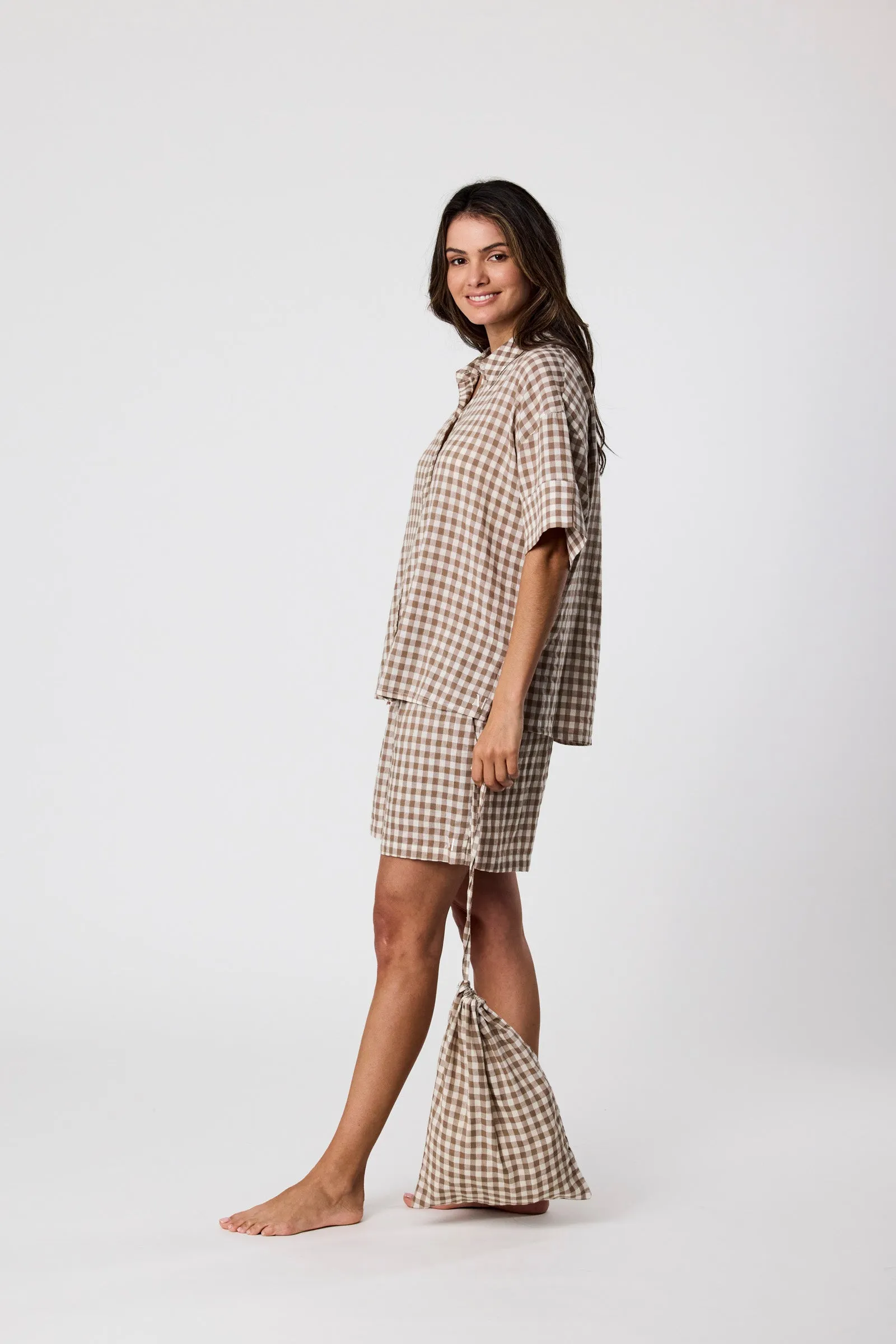 Marlow PJ Set - Natural Gingham