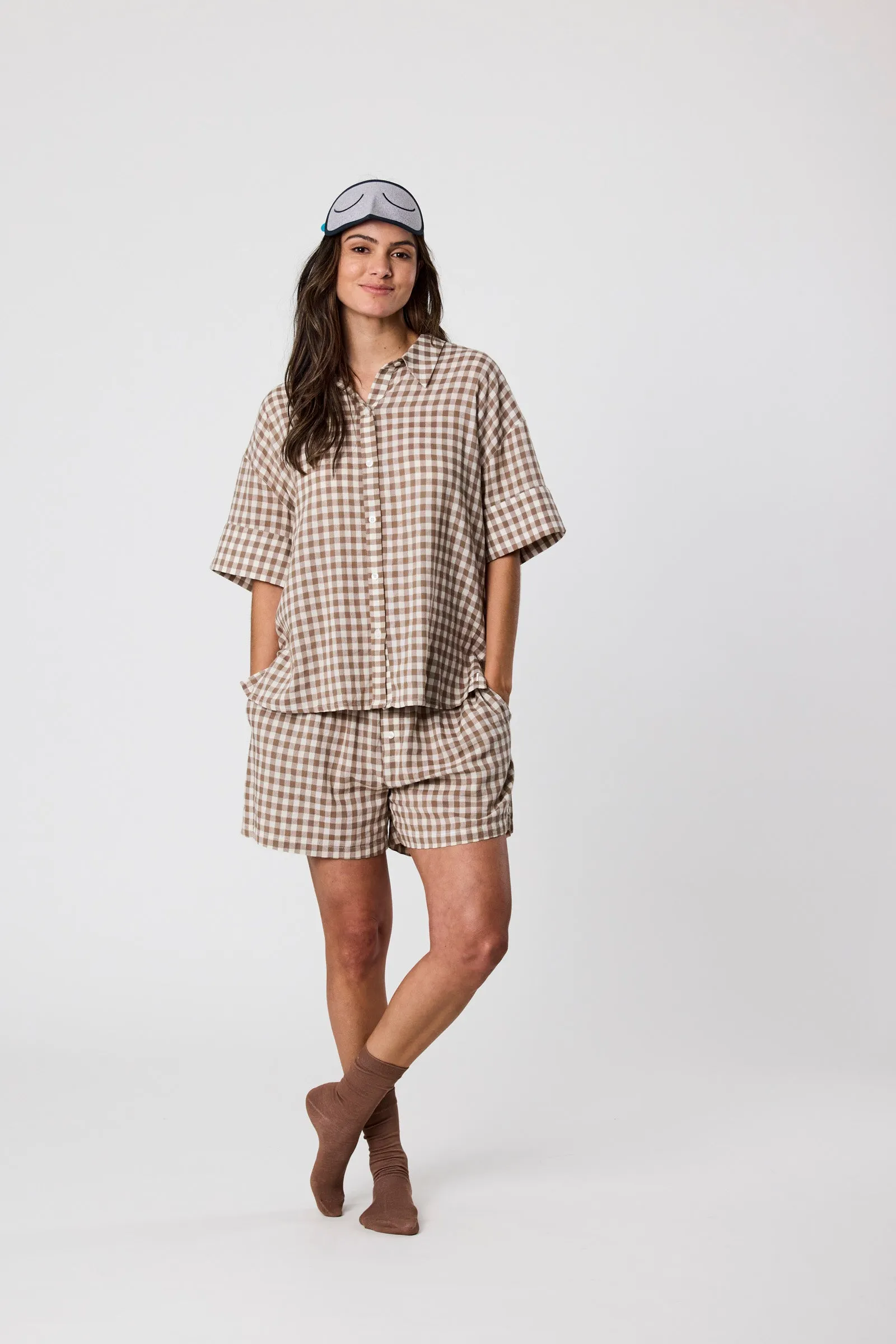 Marlow PJ Set - Natural Gingham