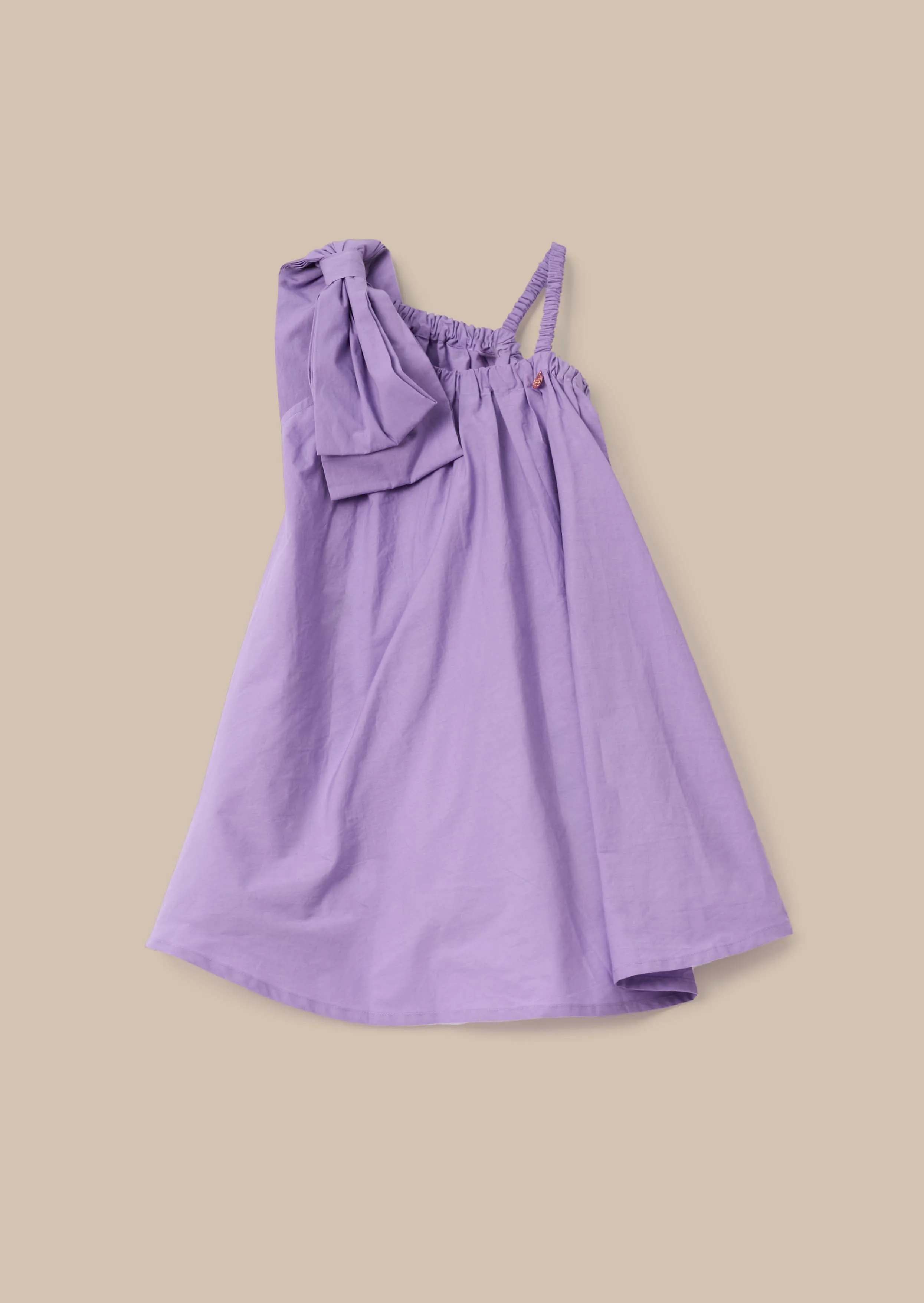 Marnie Purple Bow Shoulder Swing Dress