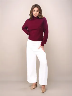 Maroon Solid Slip-On Sweater