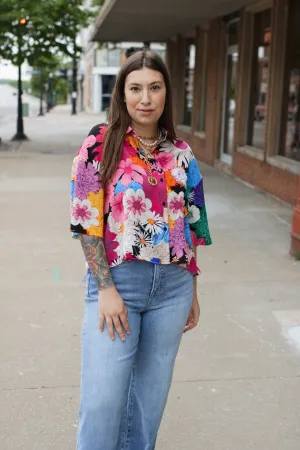 Maya Floral Button Down Top