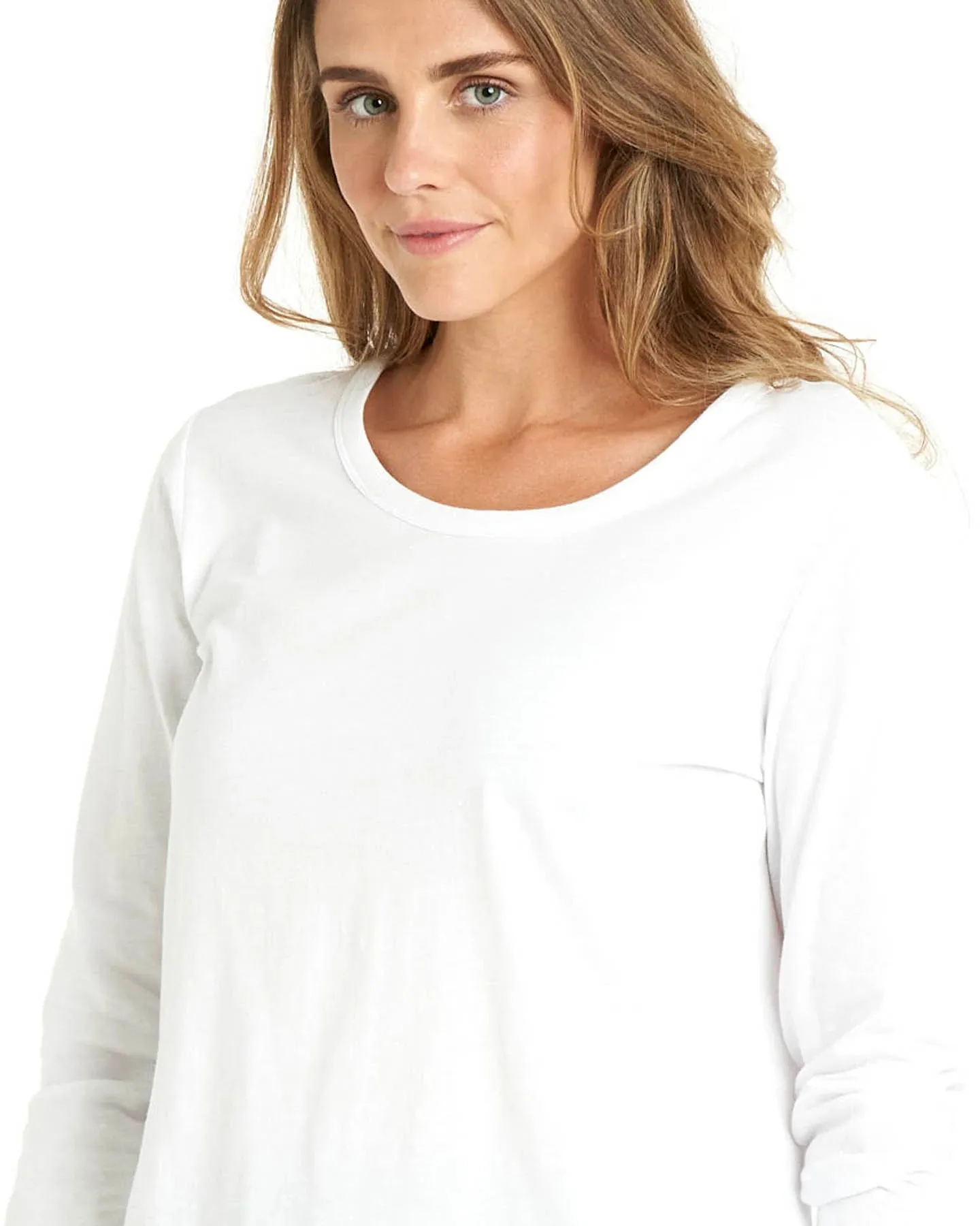 Megan Long Sleeve Top - White