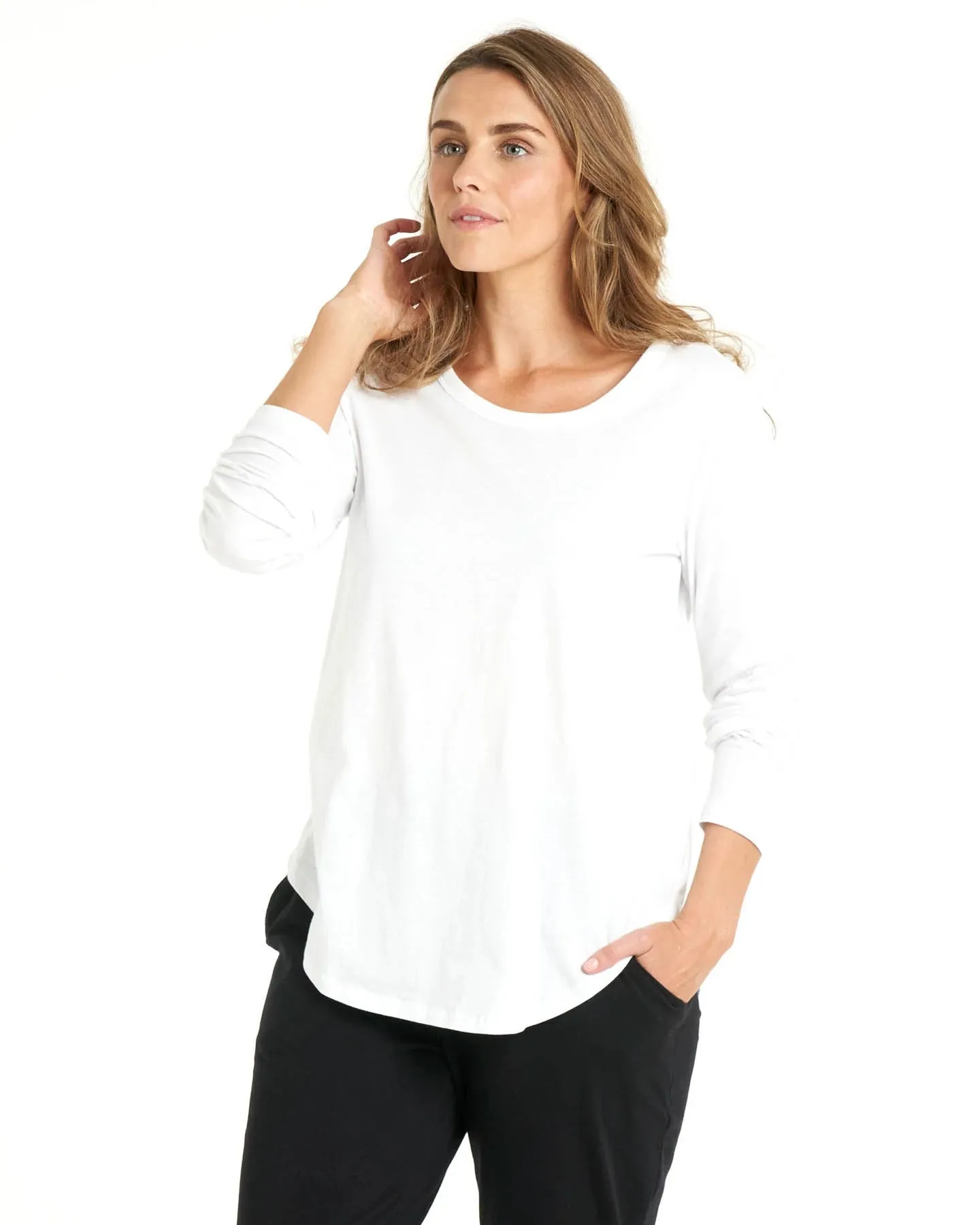 Megan Long Sleeve Top - White