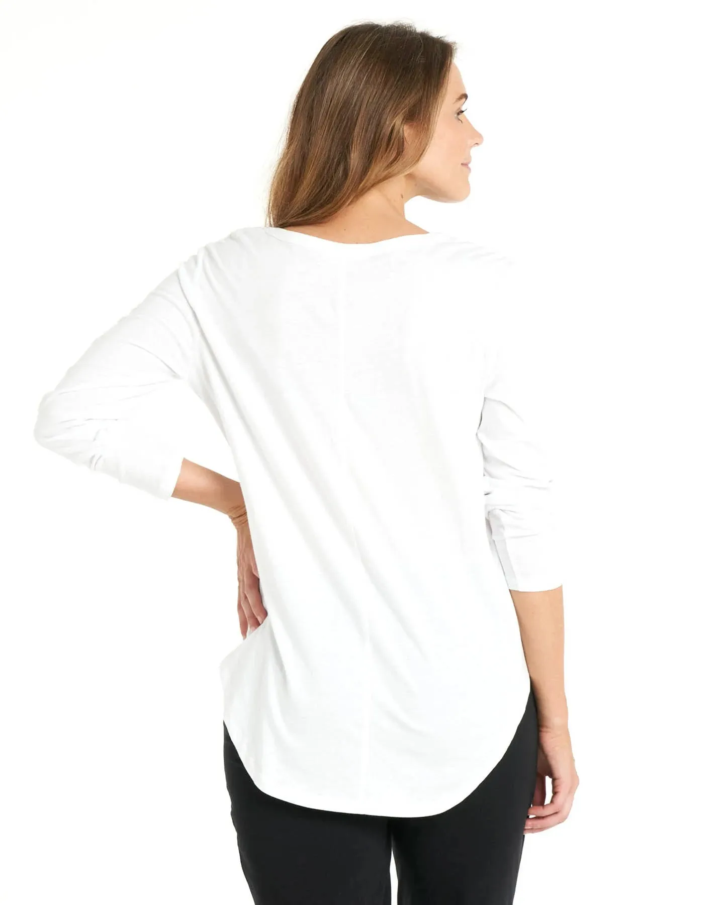 Megan Long Sleeve Top - White