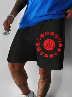 Men's Fashion Anime Print Pocket Shorts