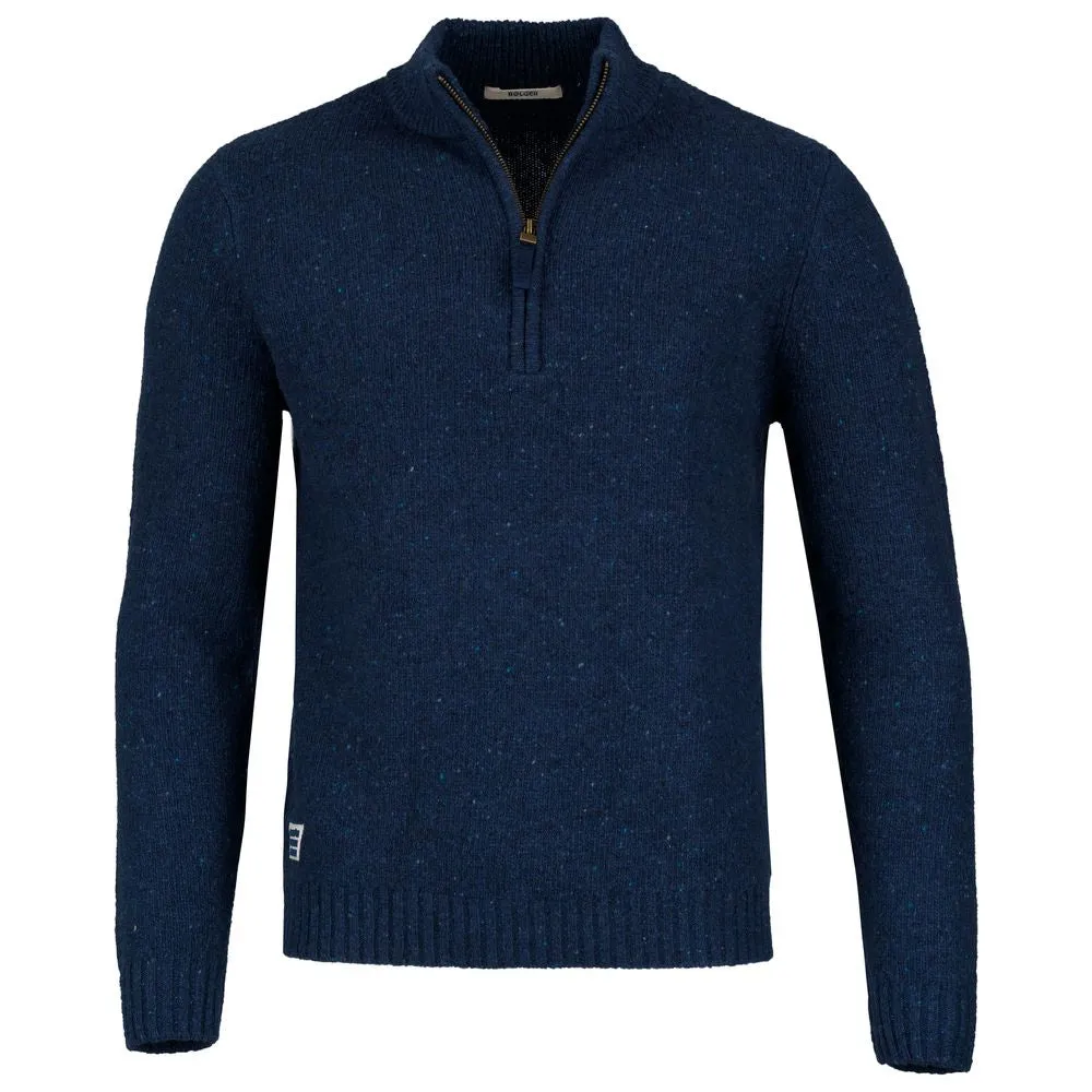 Mens Finse Flecked Zip Sweater