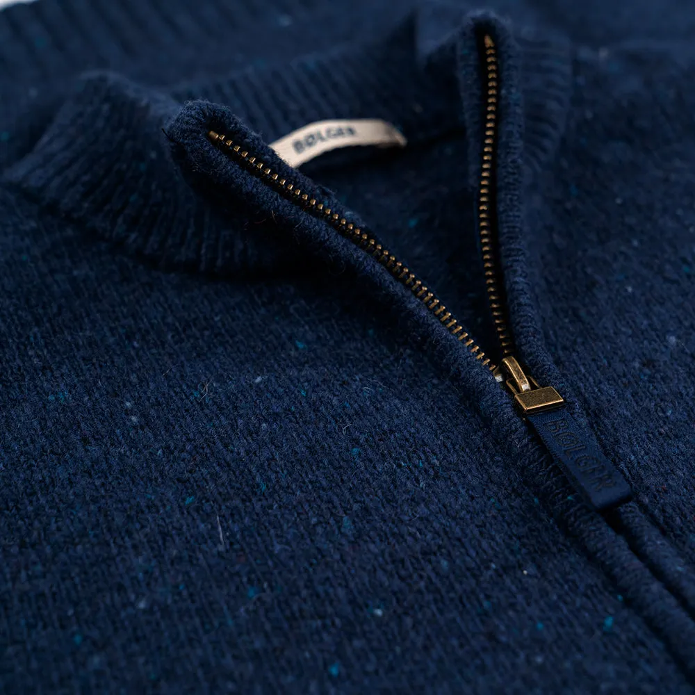 Mens Finse Flecked Zip Sweater