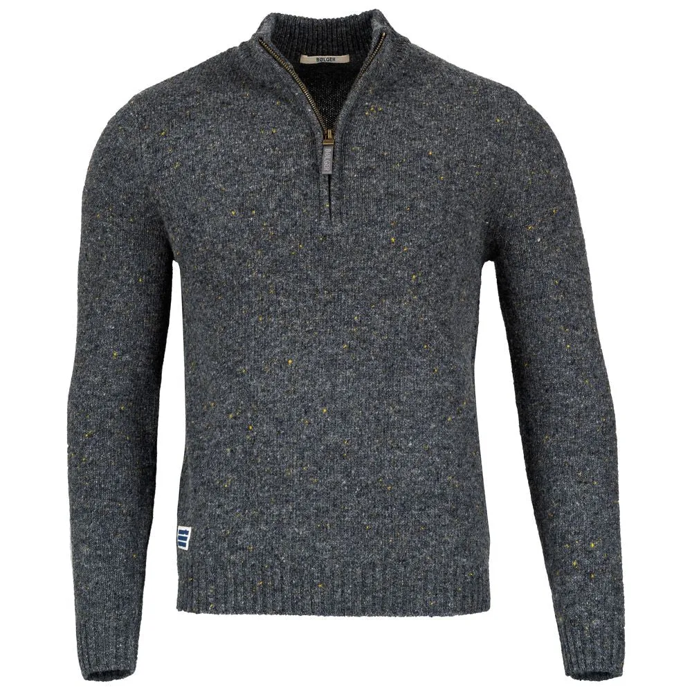 Mens Finse Flecked Zip Sweater