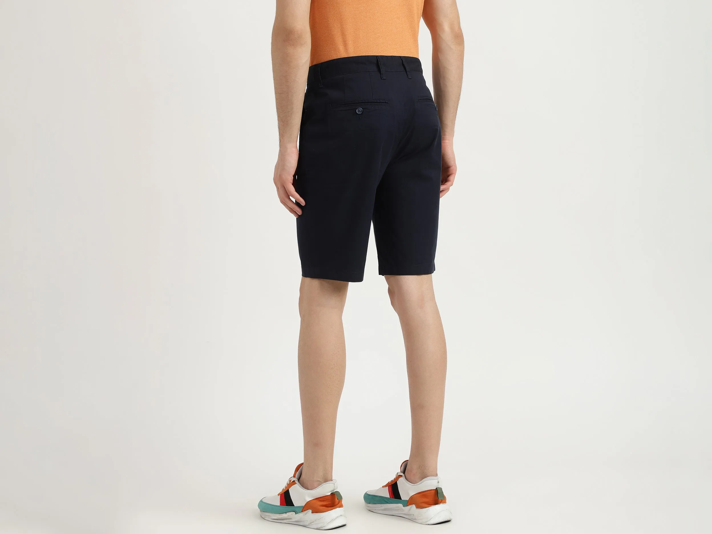 Mens Slim Fit Solid Shorts