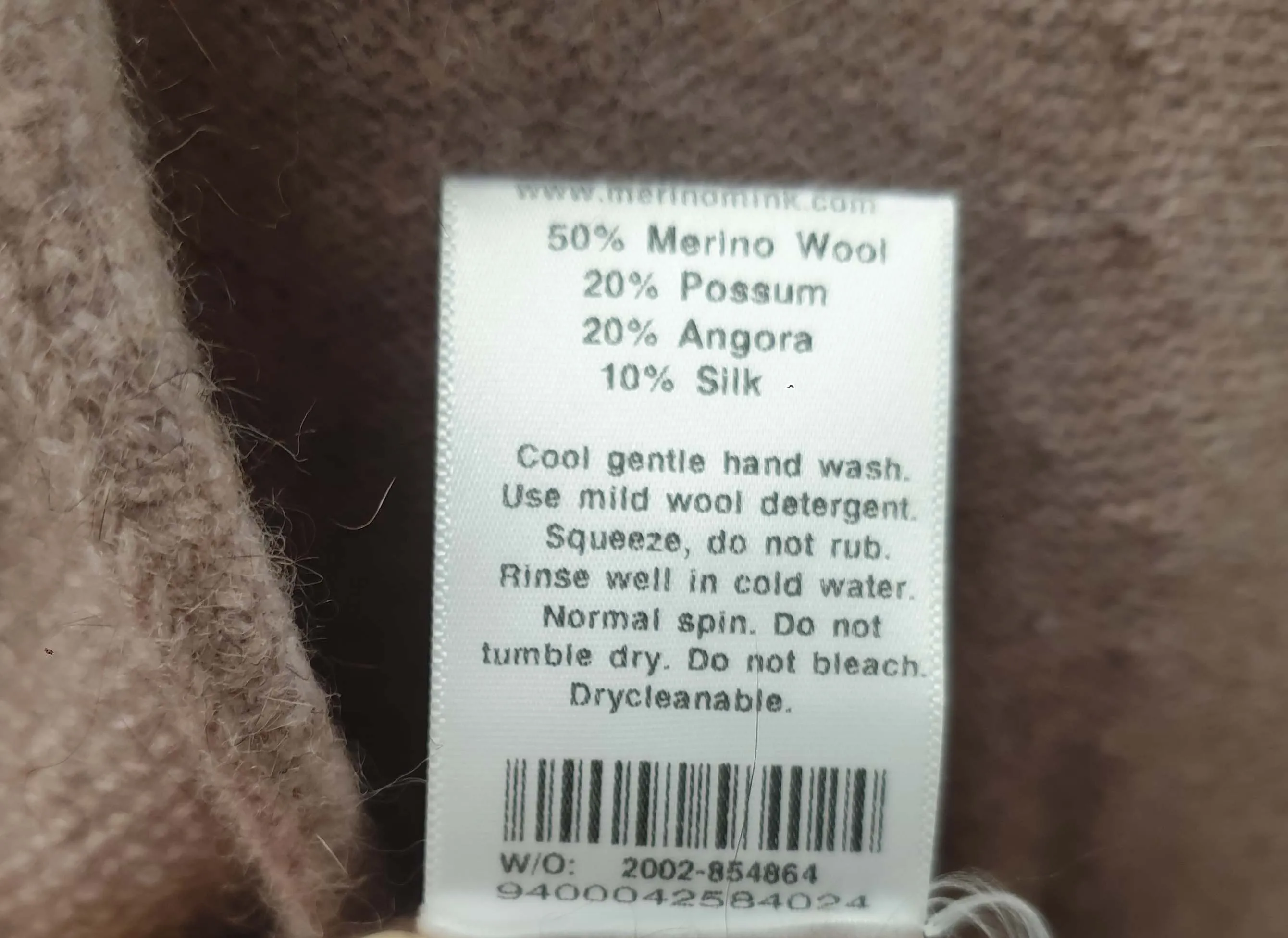 Merinomink New Zealand pink wool/possum/silk mix cardigan size S