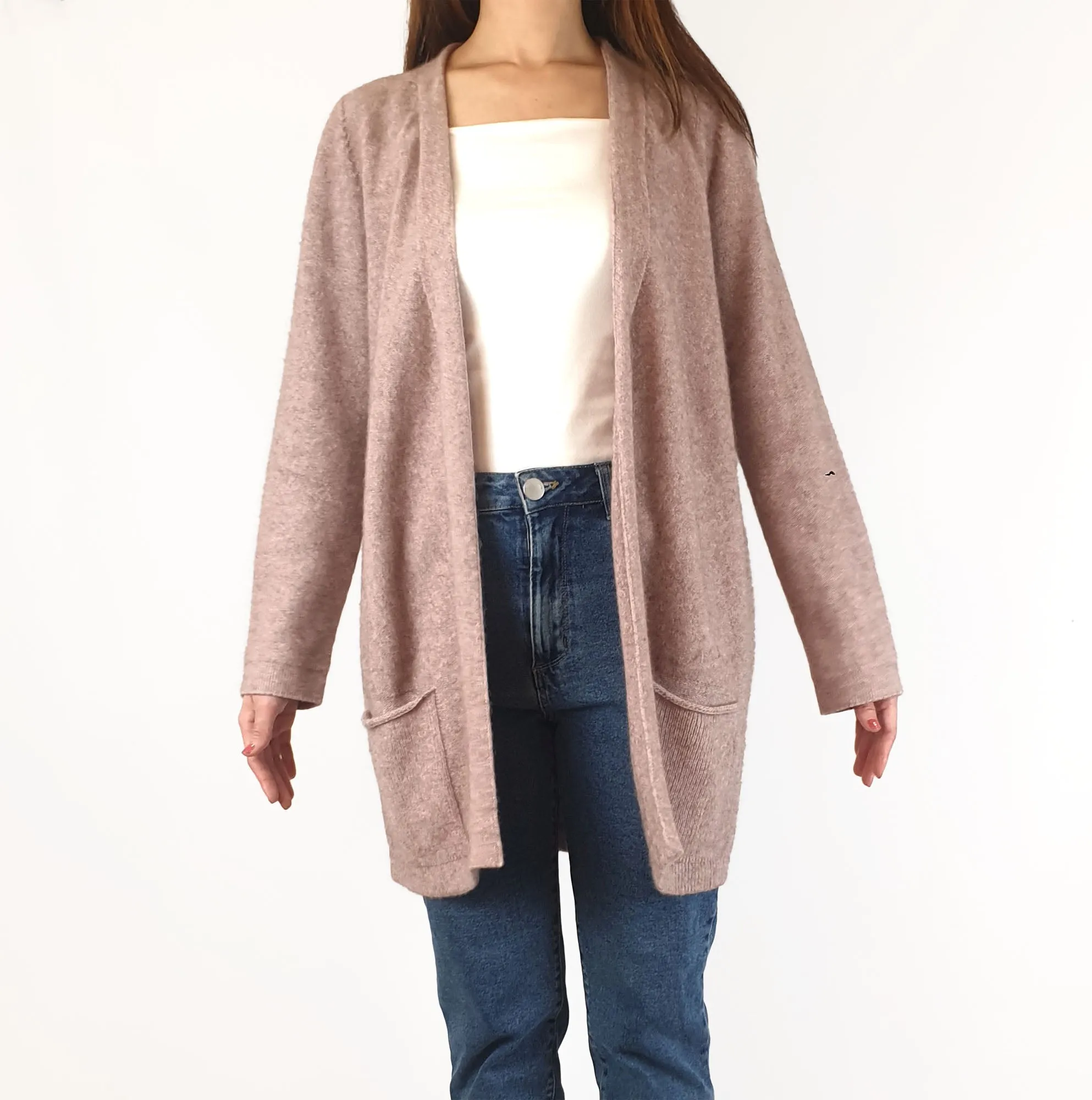 Merinomink New Zealand pink wool/possum/silk mix cardigan size S