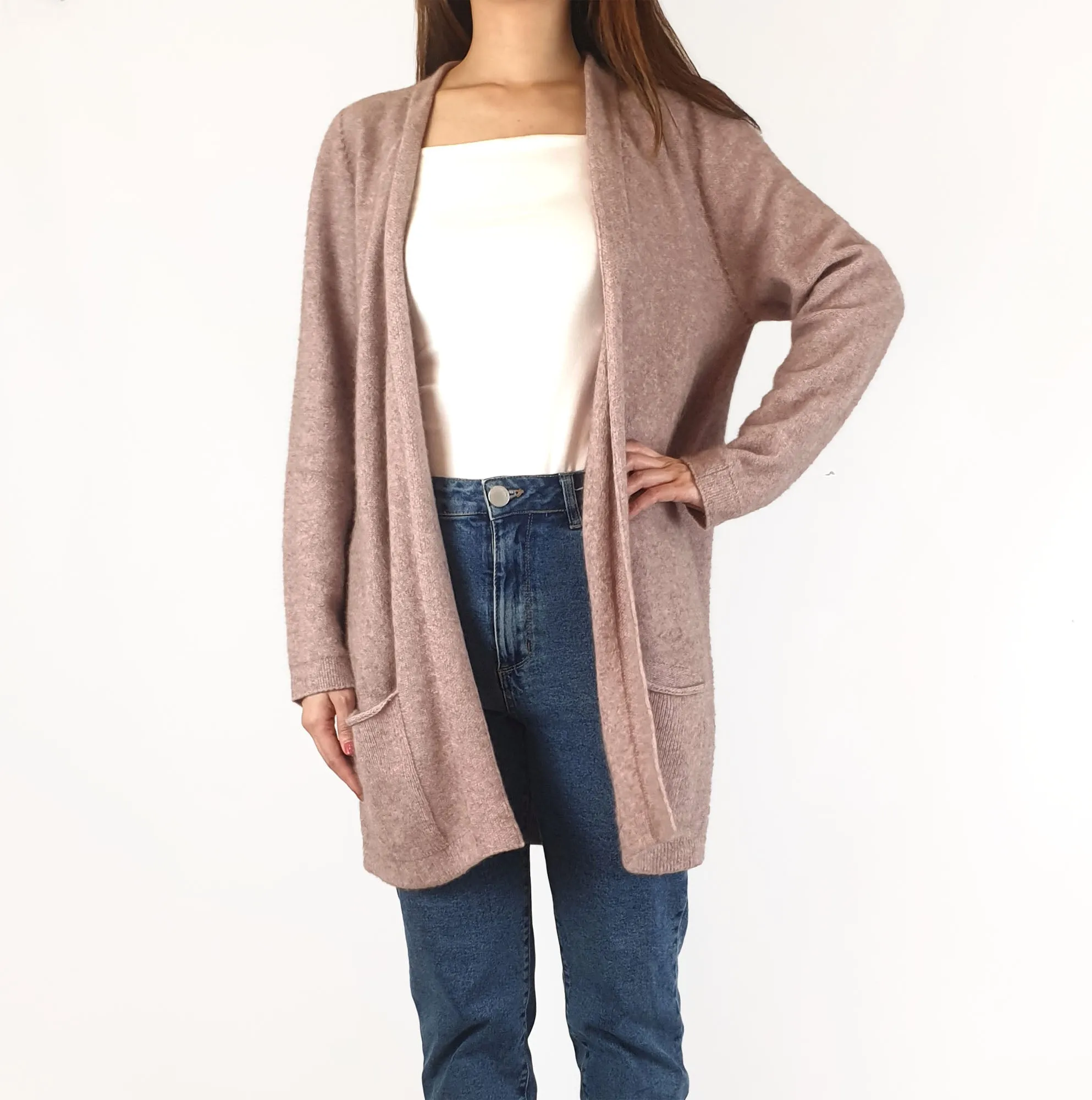 Merinomink New Zealand pink wool/possum/silk mix cardigan size S