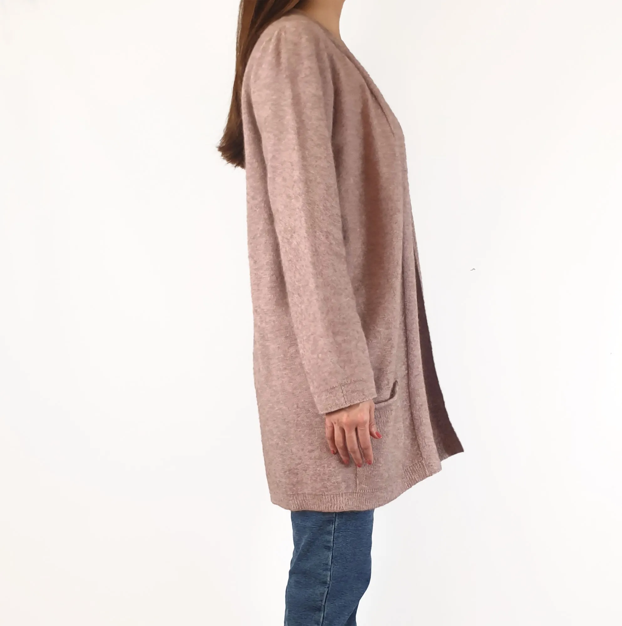 Merinomink New Zealand pink wool/possum/silk mix cardigan size S