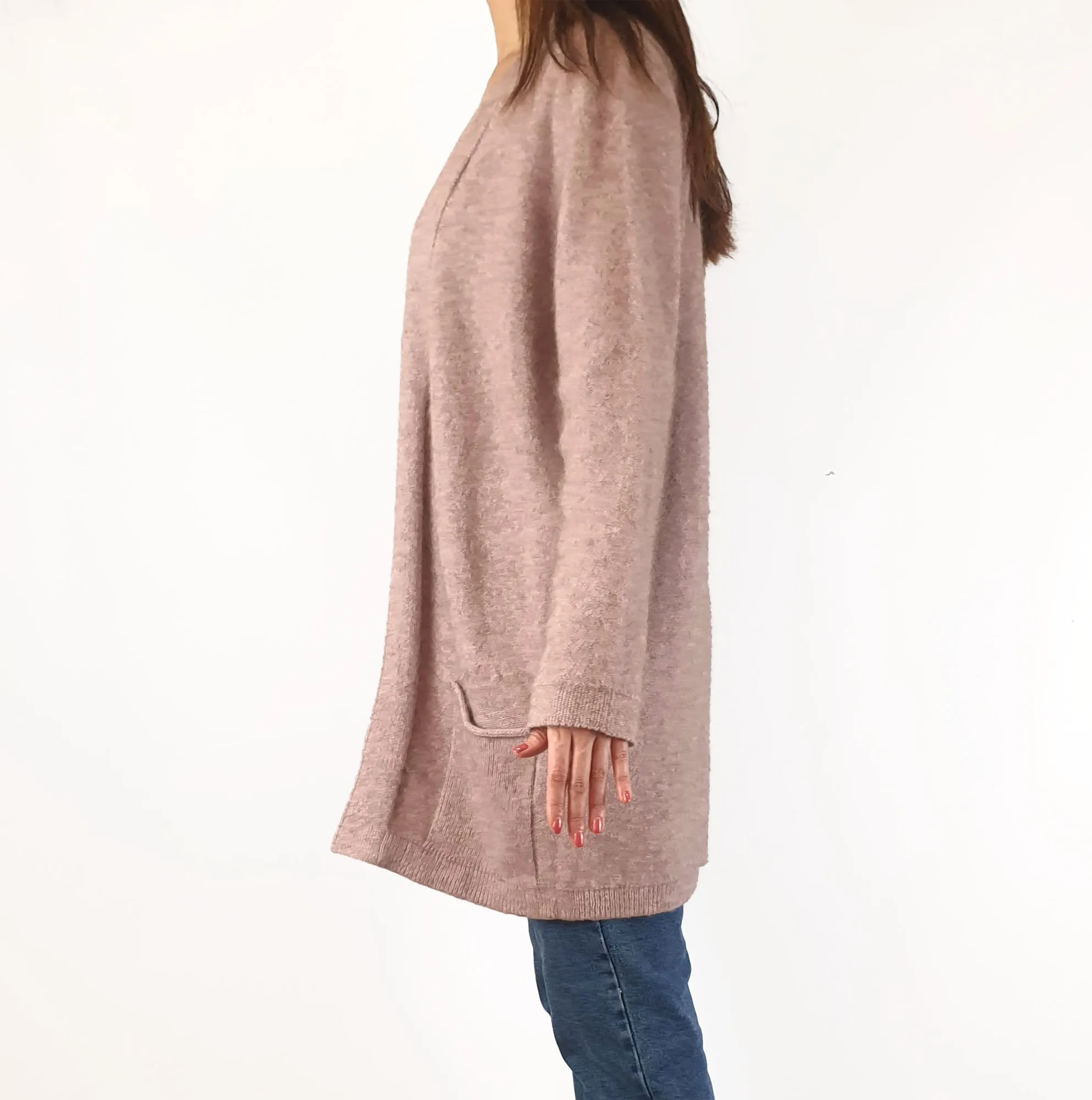 Merinomink New Zealand pink wool/possum/silk mix cardigan size S