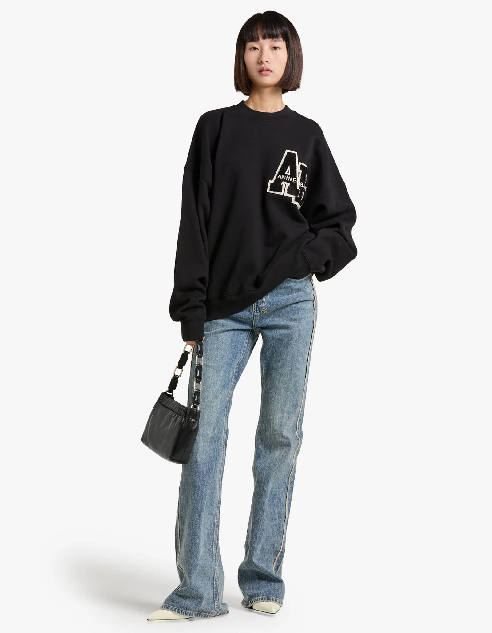 Miles Sweatshirt Letterman - Black
