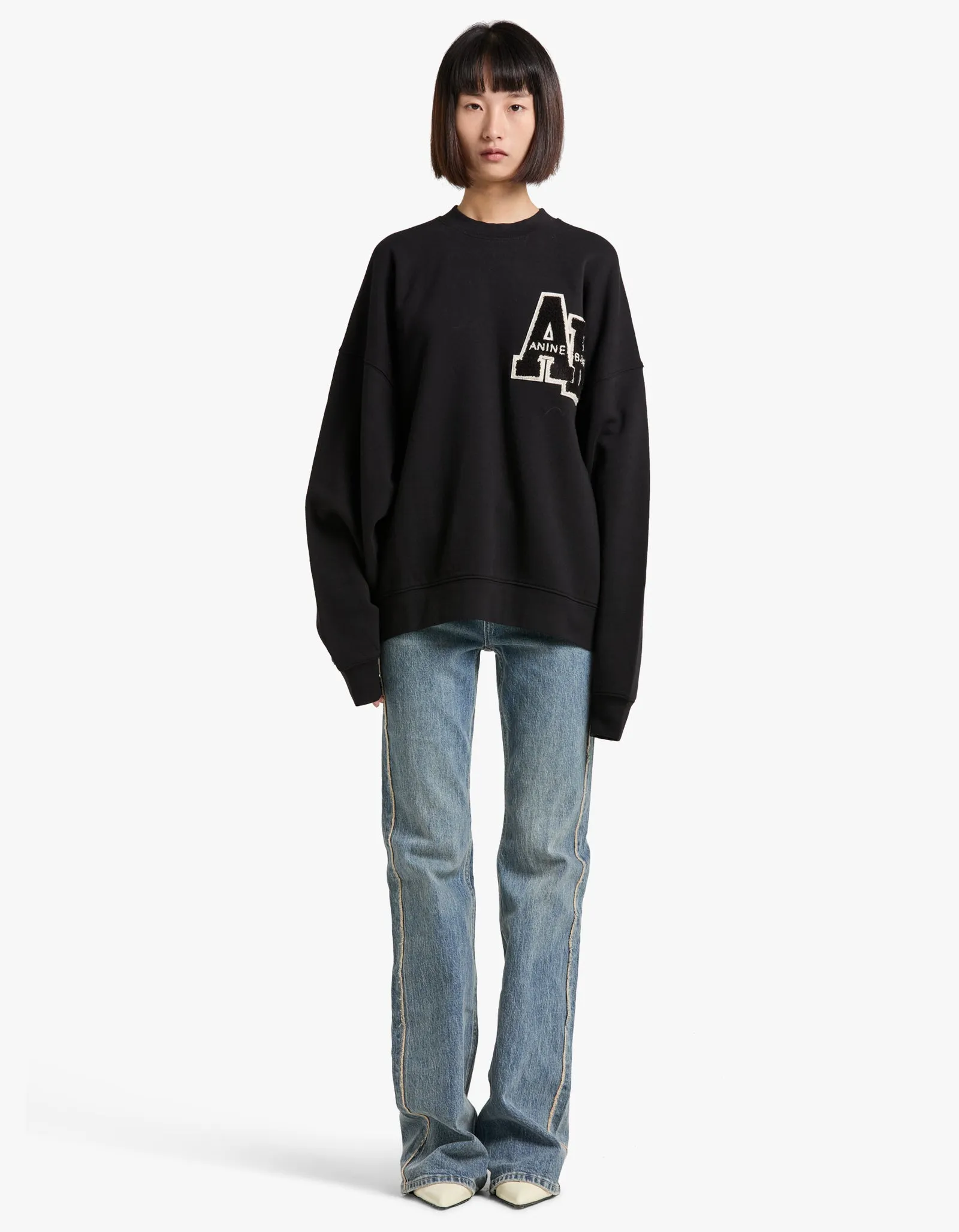 Miles Sweatshirt Letterman - Black