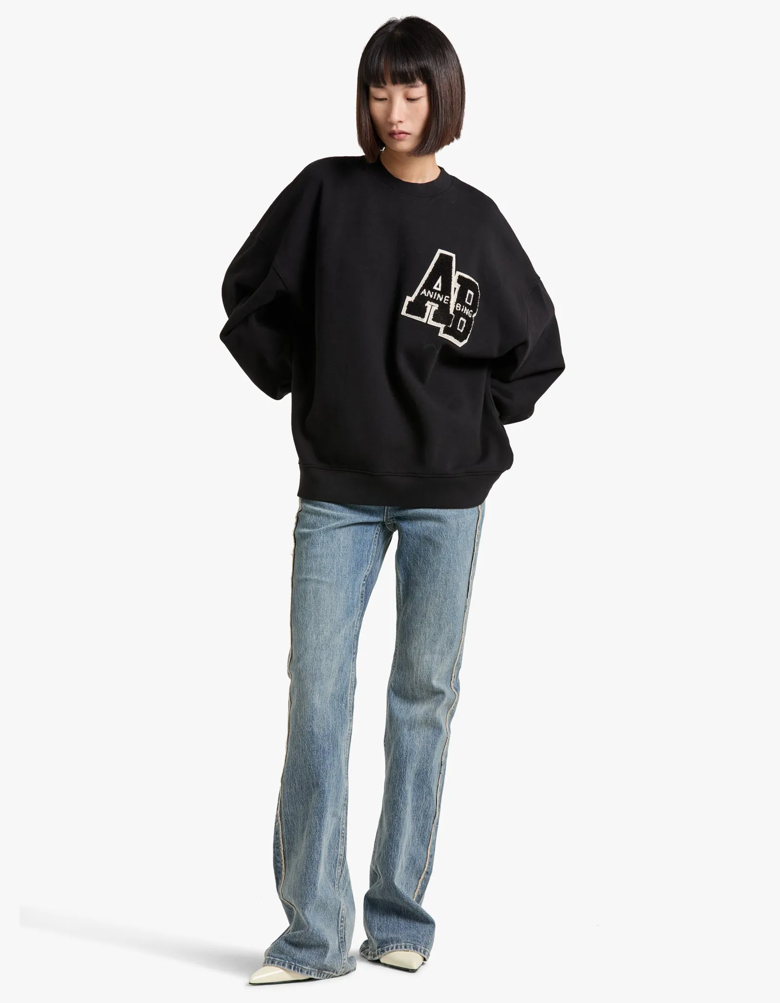 Miles Sweatshirt Letterman - Black