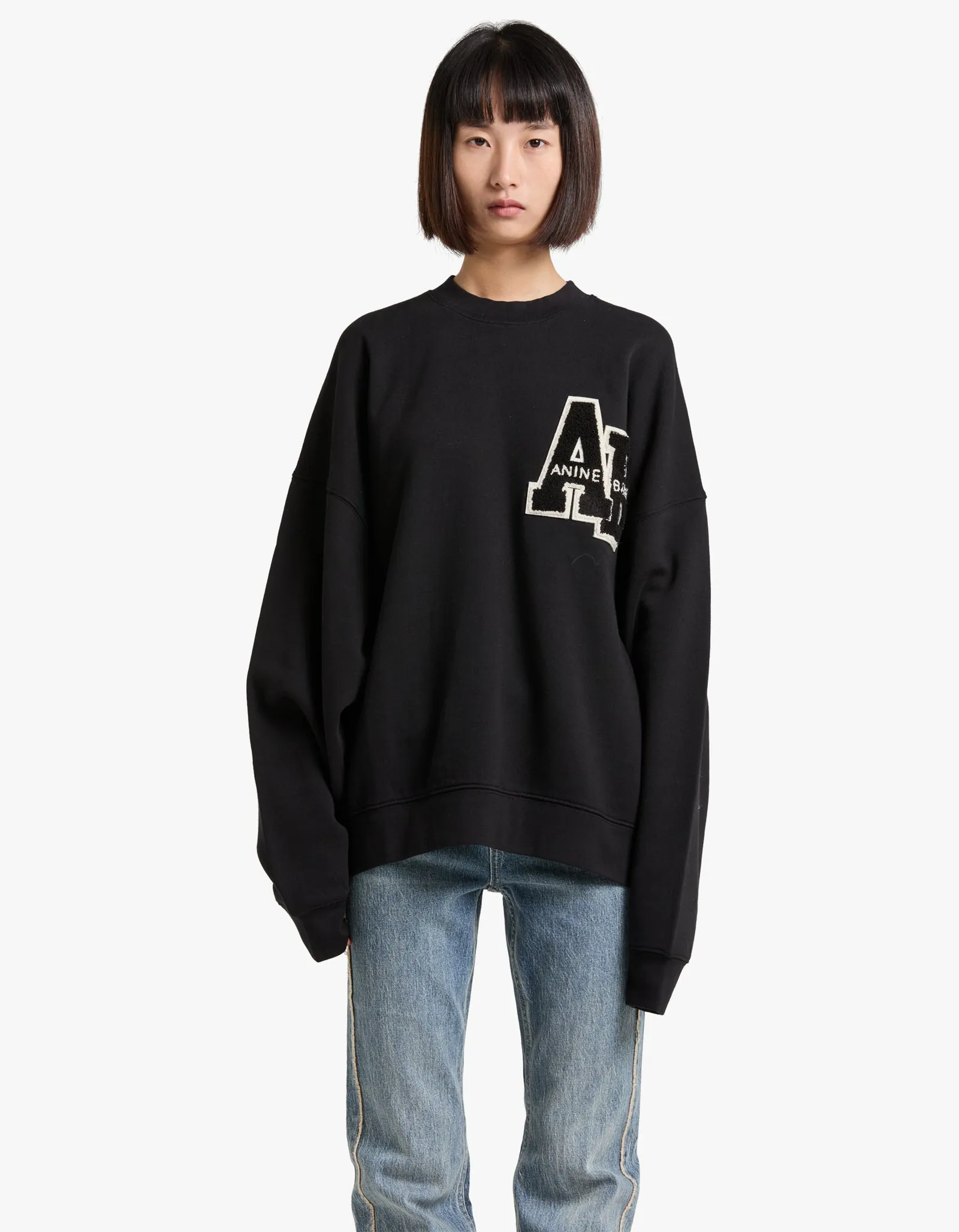 Miles Sweatshirt Letterman - Black