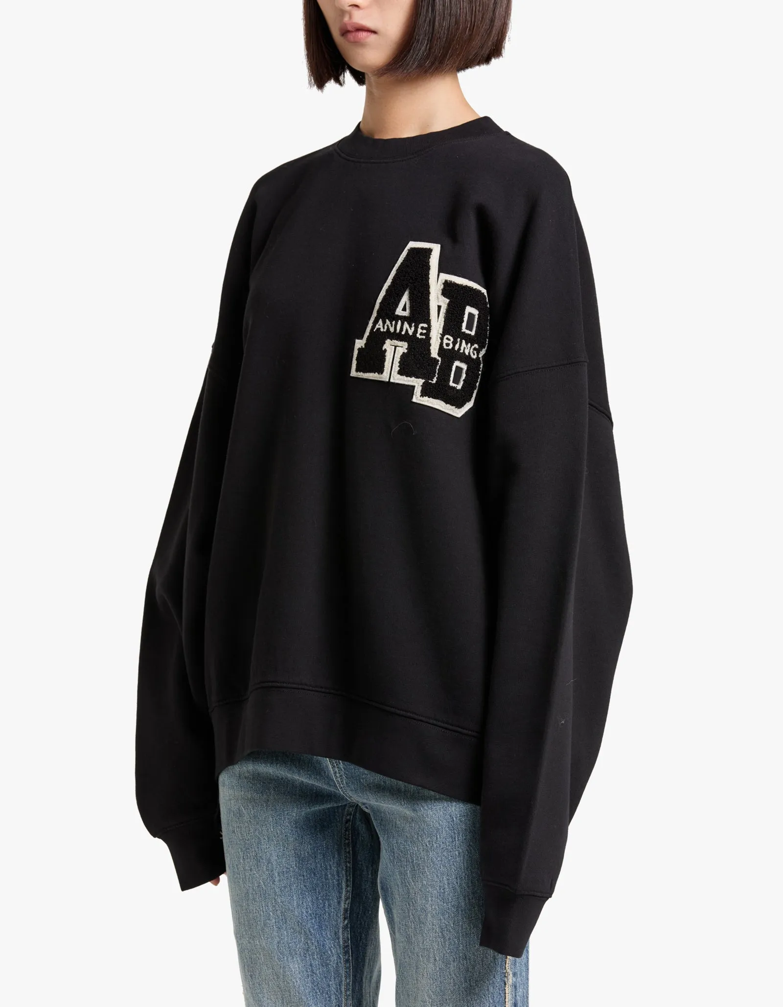 Miles Sweatshirt Letterman - Black