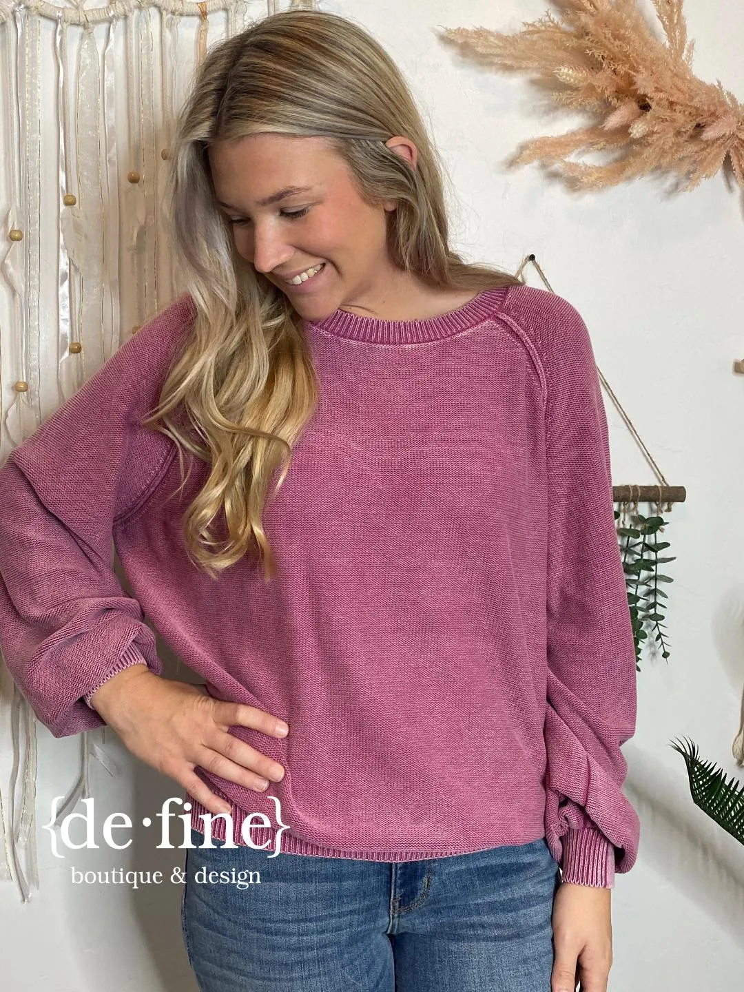 Mineral Washed Sweater in 3 Fabulous Colors