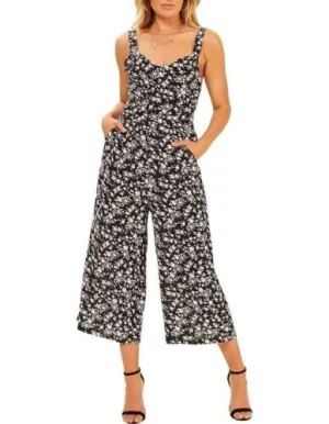 MINKPINK EVIE BLACK FLORAL JUMPSUIT