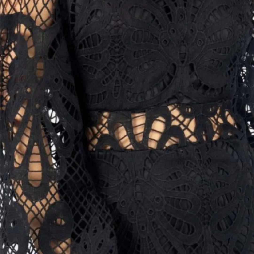 Miranda Black Lace Mini Dress