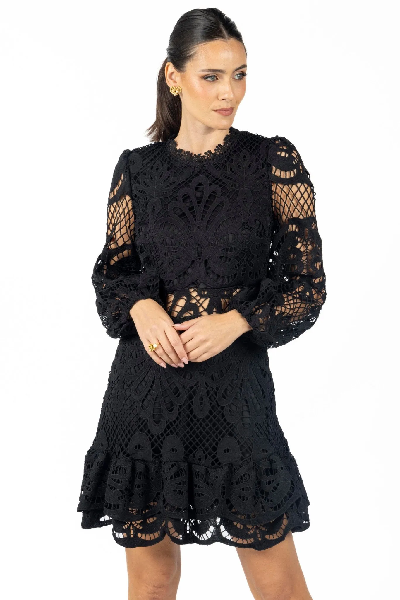 Miranda Black Lace Mini Dress