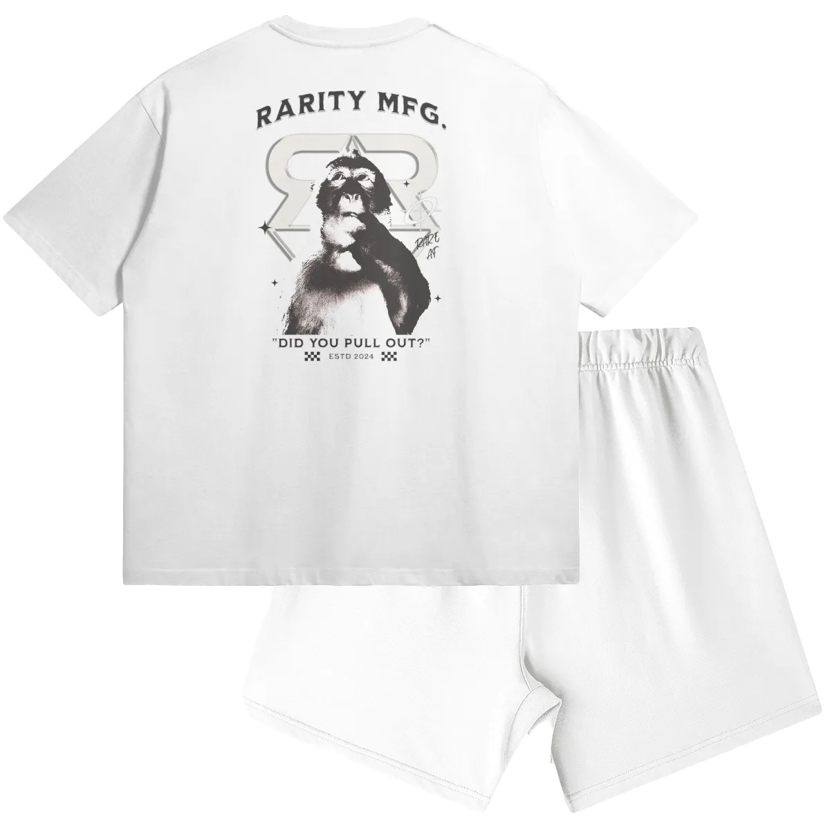 Monkey Heavyweight Tee & Monkey Embroidered Shorts
