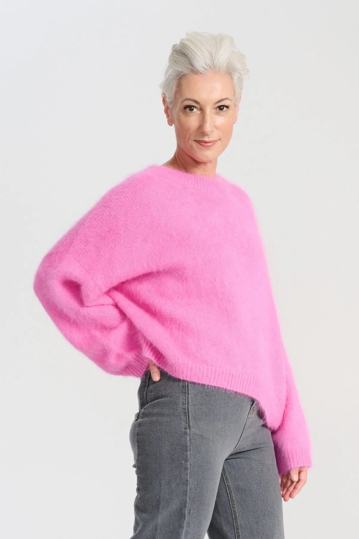 Montreal Knit Sweater Bubblegum Pink in Angora