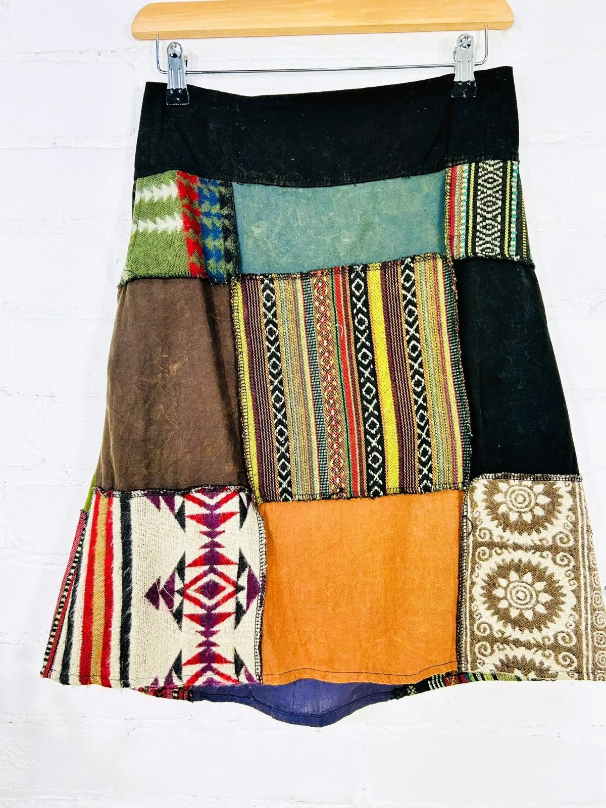 Multi Patchwork Short Skirt