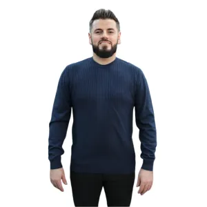 Navy Blue - Crew Neck - Wool-   Essential  Sweater