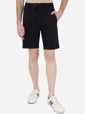 Navy Blue Solid Slim Fit Shorts | JadeBlue