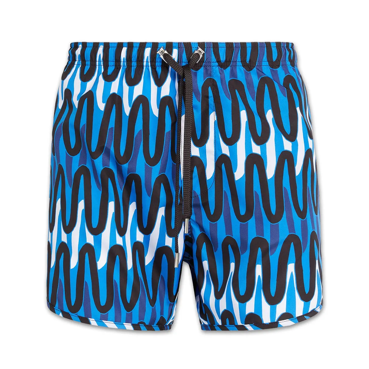 Neil Barrett - Scribble Stripes Swim Shorts in Blue