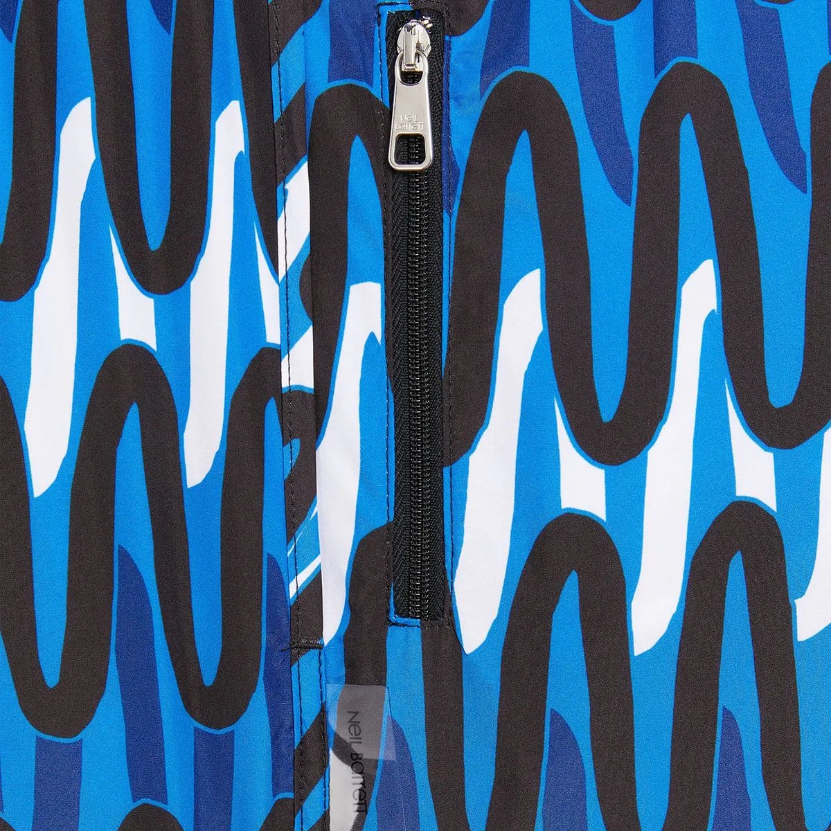 Neil Barrett - Scribble Stripes Swim Shorts in Blue