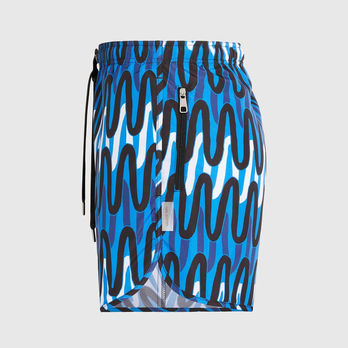 Neil Barrett - Scribble Stripes Swim Shorts in Blue