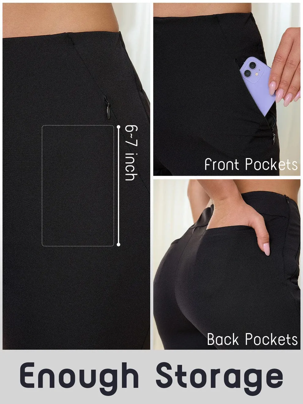 NEW ACEGOLFS GLAMOUR 22.5 Inch Slim-Fit Stretch Shorts UPF50 , Black, Sz M, Retails $90