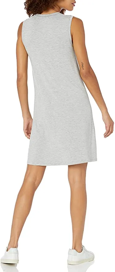 New Daily Ritual Women's Jersey Standard-Fit Muscle Swing Dress, Grey, Sz M!