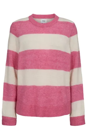 Nuriette Big Stripe Pullover Pink Cosmos