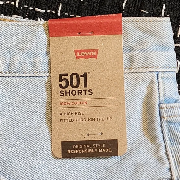 NWT 501 Levi's High Rise Cutoff Booty Shorts Women's Size 30
