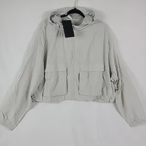 NWT Fabletics Women's Ripstop Cropped Cargo Jacket Luna Grey Sz XL