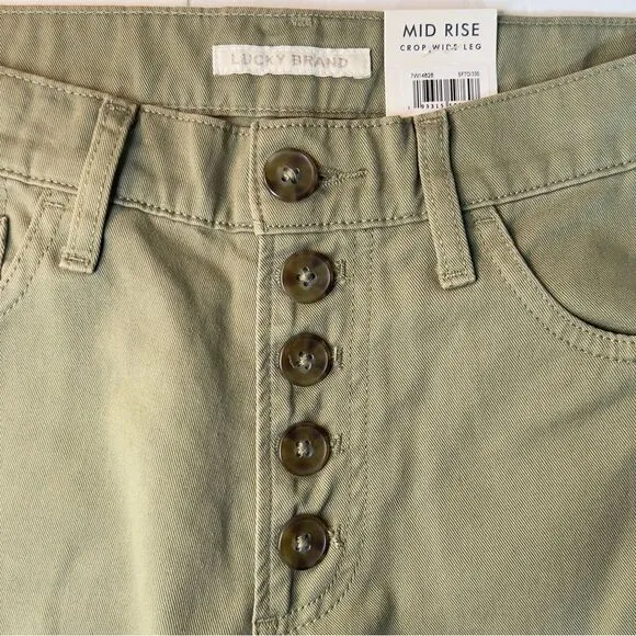 NWT Lucky Brand Wide High Waisted Stretchy Khaki Sz 2/26