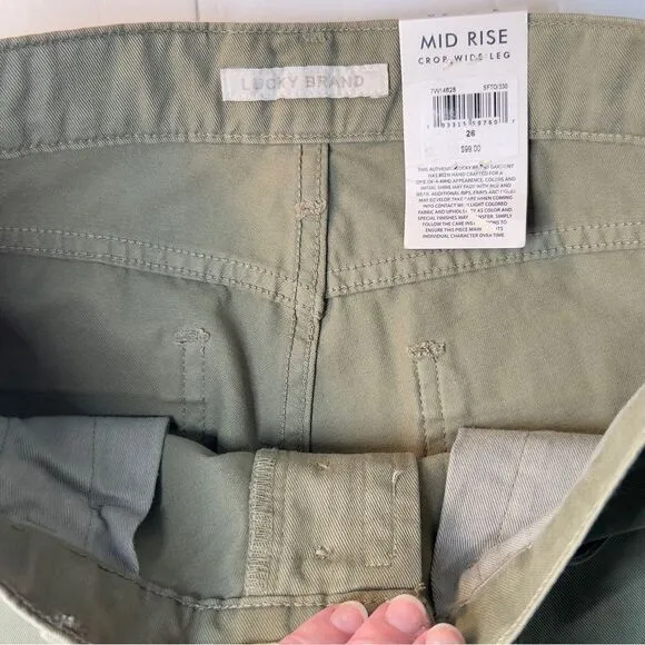 NWT Lucky Brand Wide High Waisted Stretchy Khaki Sz 2/26